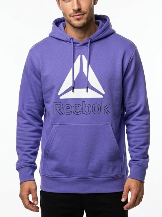 Reebok Other - Reebok Gorpcore Purple Big Delta Logo Fleece Pullover Hoodie Mens 2XL
